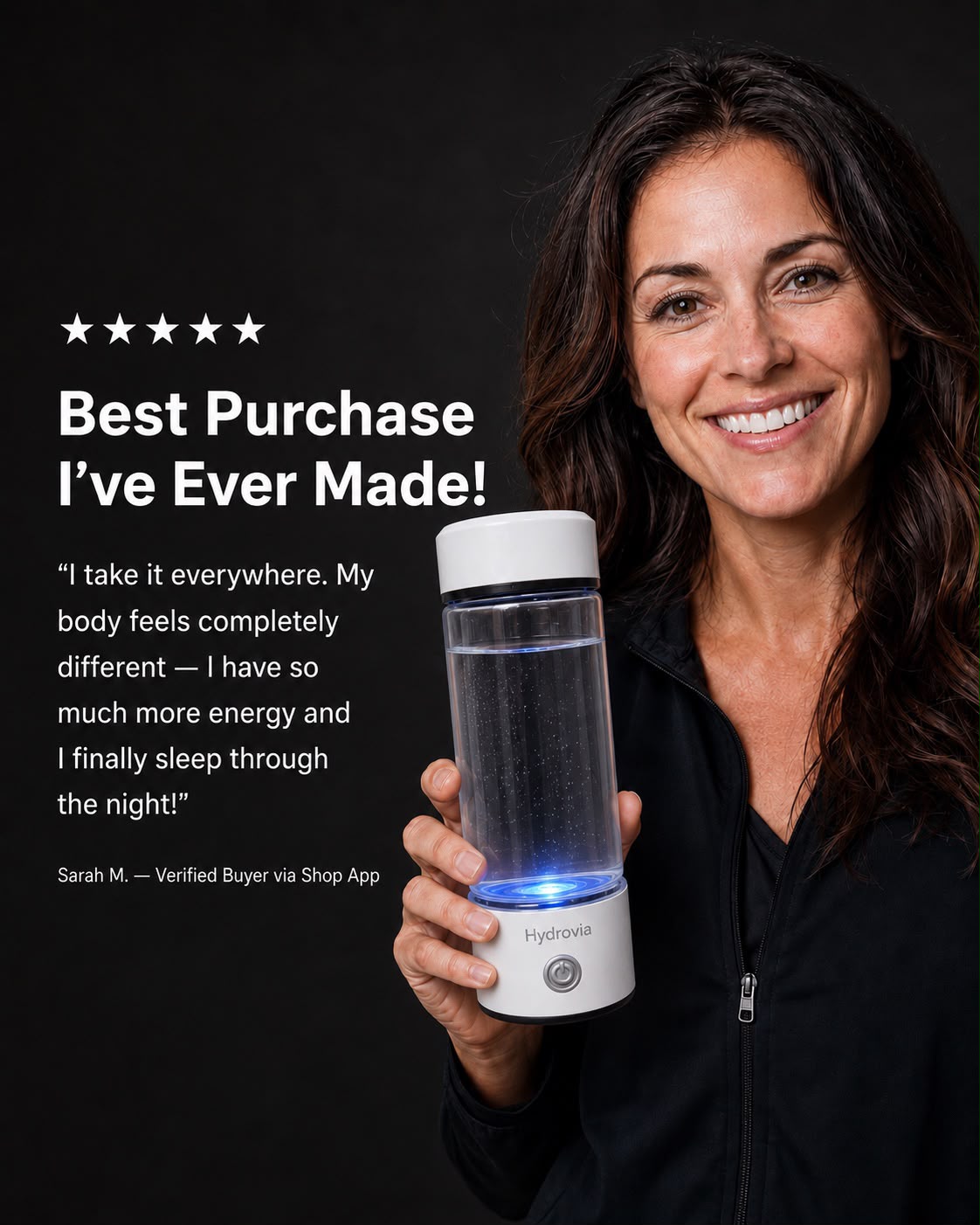 Hydrogen Water Bottle | HYDROVIA – SPE Technology, 1680 ppb – Hydrovia