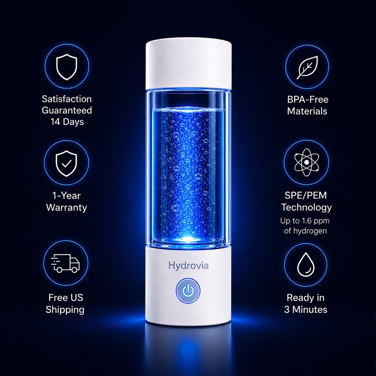 HYDROVIA Hydrogen Water Bottle